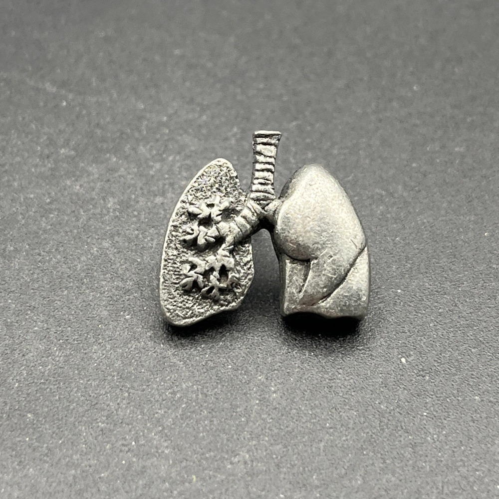 Anatomical Lungs Body Anatomy Silver Tone Lapel Hat Pin